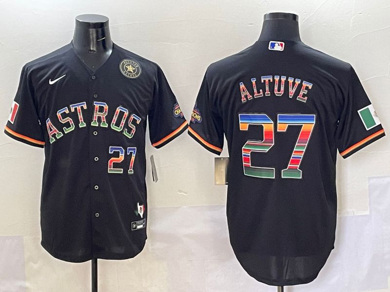 Men Houston Astros 27 Altuve Black Game 2025 Nike MLB Jersey style 509
